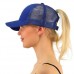 Navy Blue Baseball Cap Snapback Tennis  Messy Ponytail For Nylon  eb-45865839